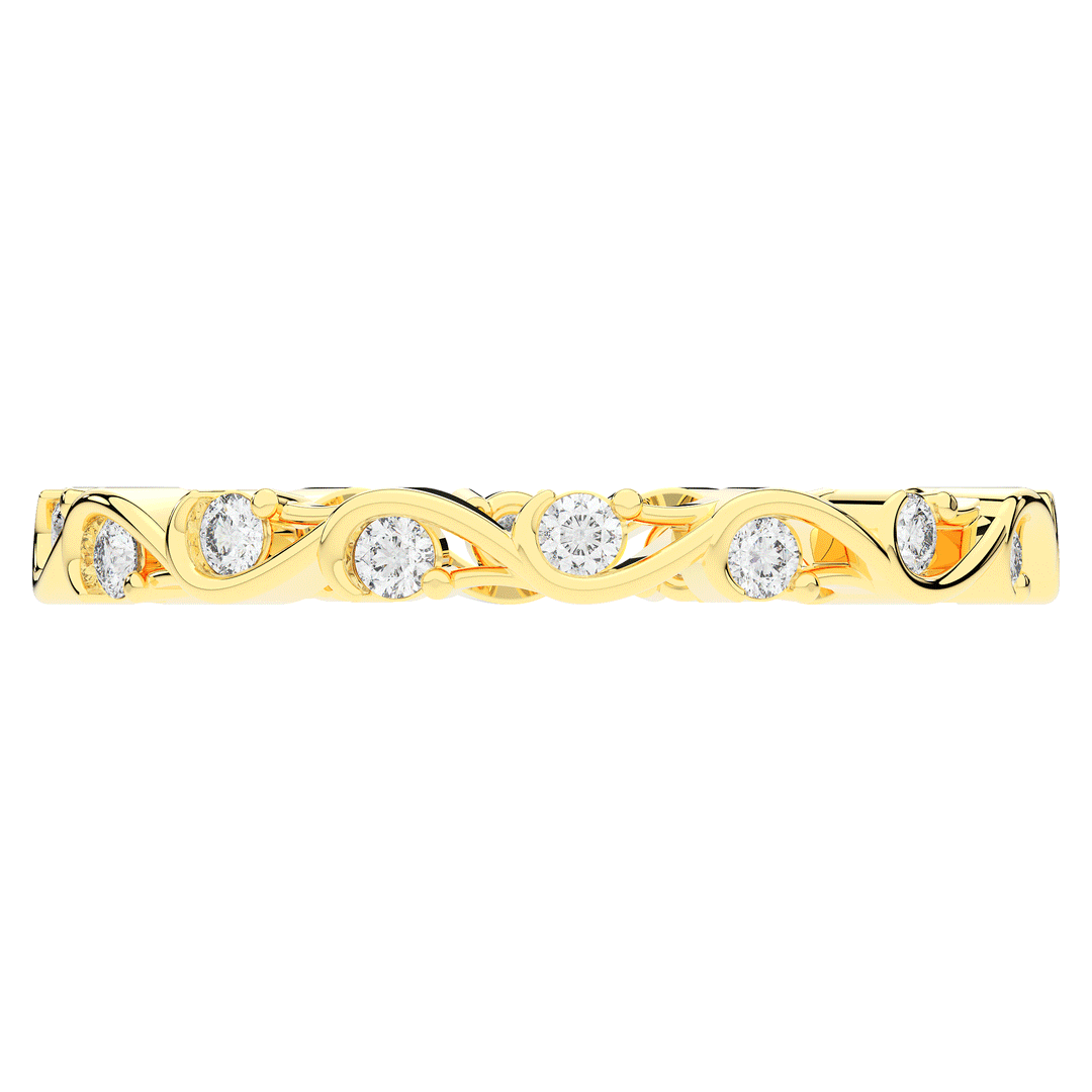 0.25CT.TW ROUND LAB DIAMOND WAVE STYLIZED ETERNITY WEDDING BAND - Nazarelle