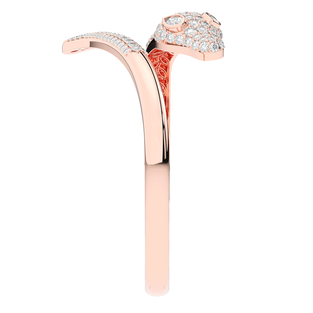3.75CT.TW ROUND AND PEAR LAB DIAMOND SNAKE BANGLE - Nazarelle