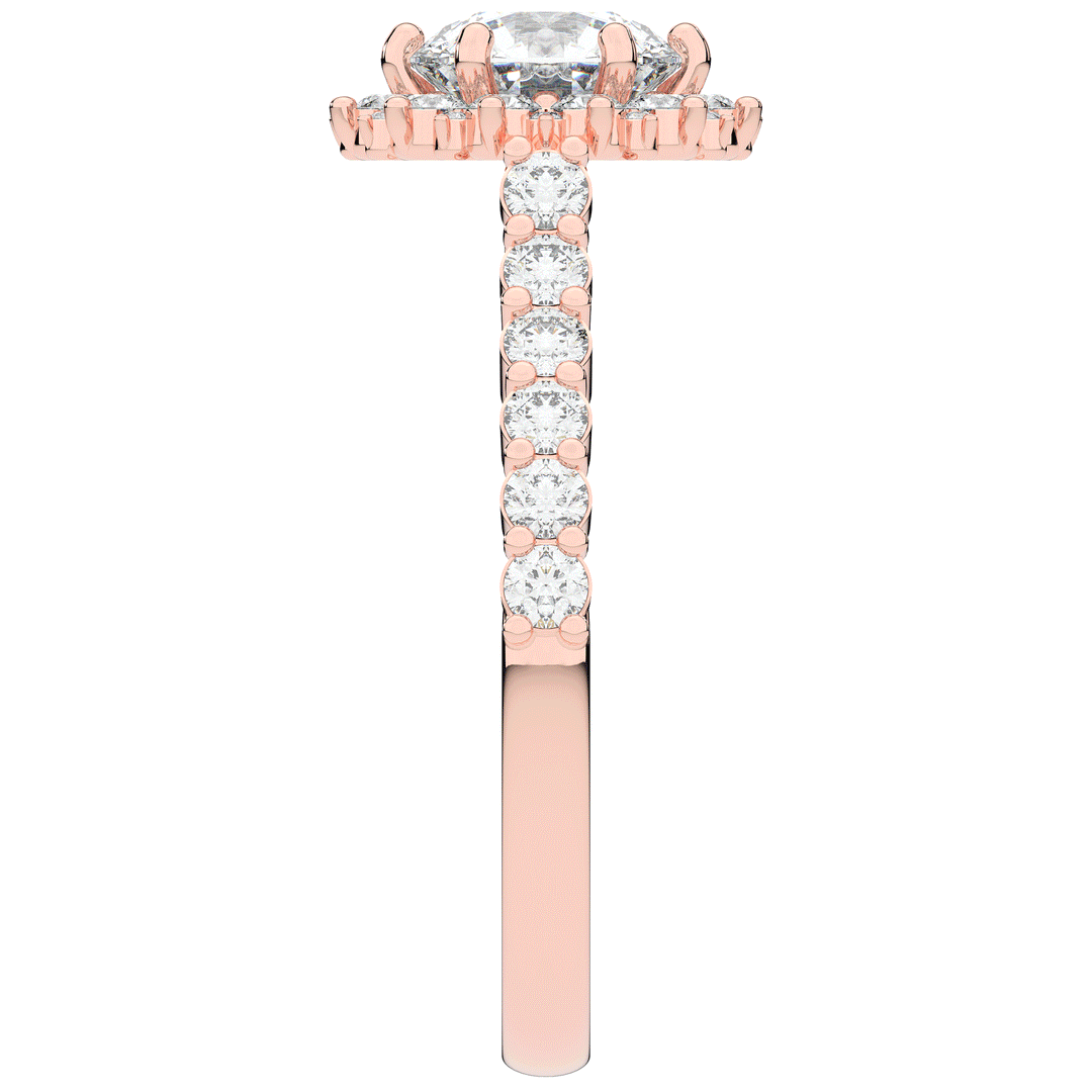 1.60CT.TW ROUND LAB DIAMOND HALO ENGAGEMENT RING - Nazarelle