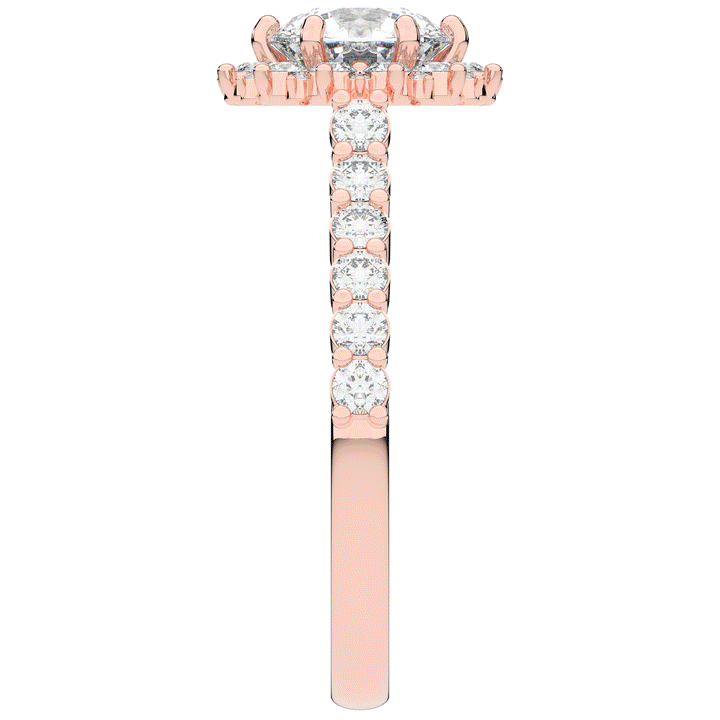 1.60CT.TW ROUND LAB DIAMOND HALO ENGAGEMENT RING - Nazarelle