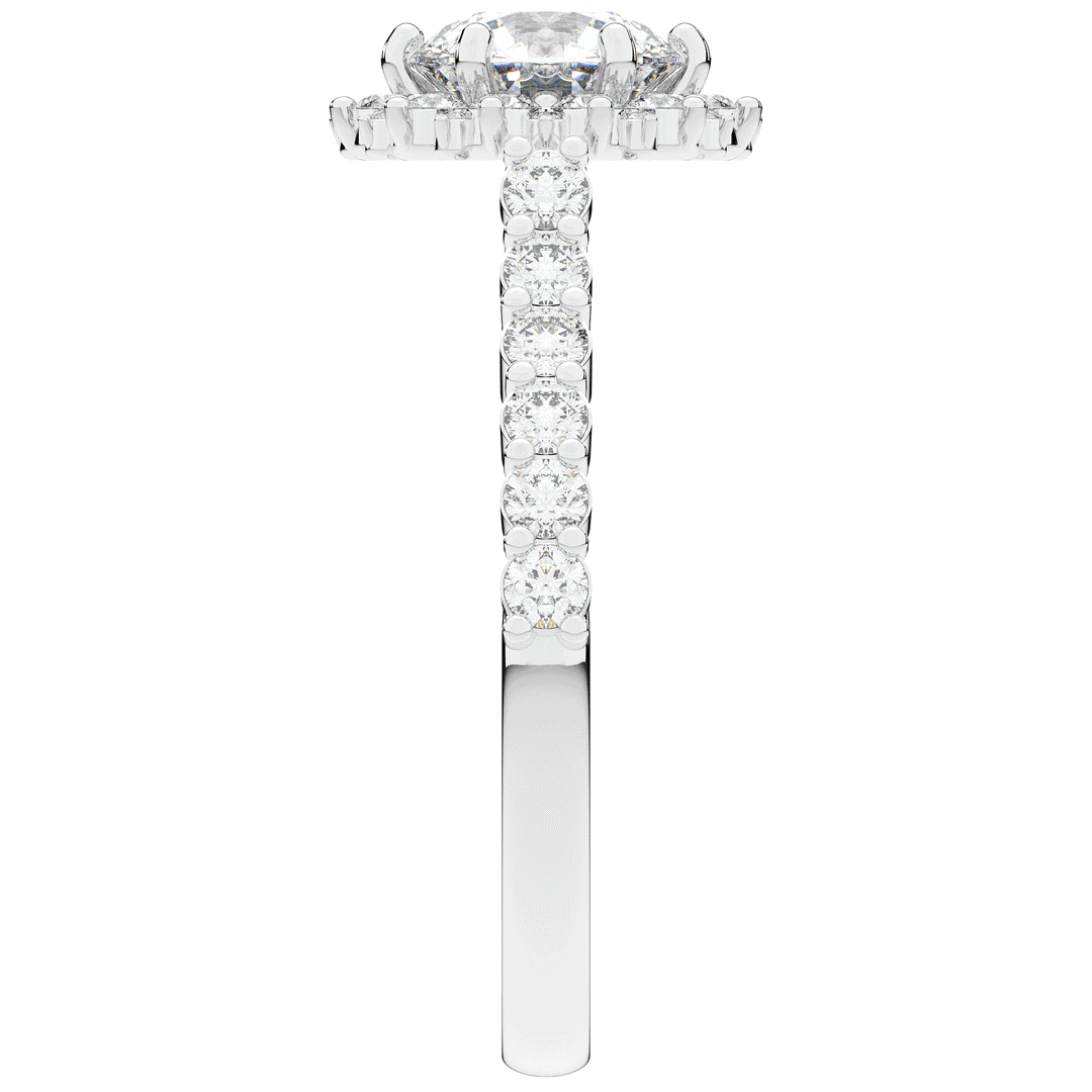 1.60CT.TW ROUND LAB DIAMOND HALO ENGAGEMENT RING - Nazarelle