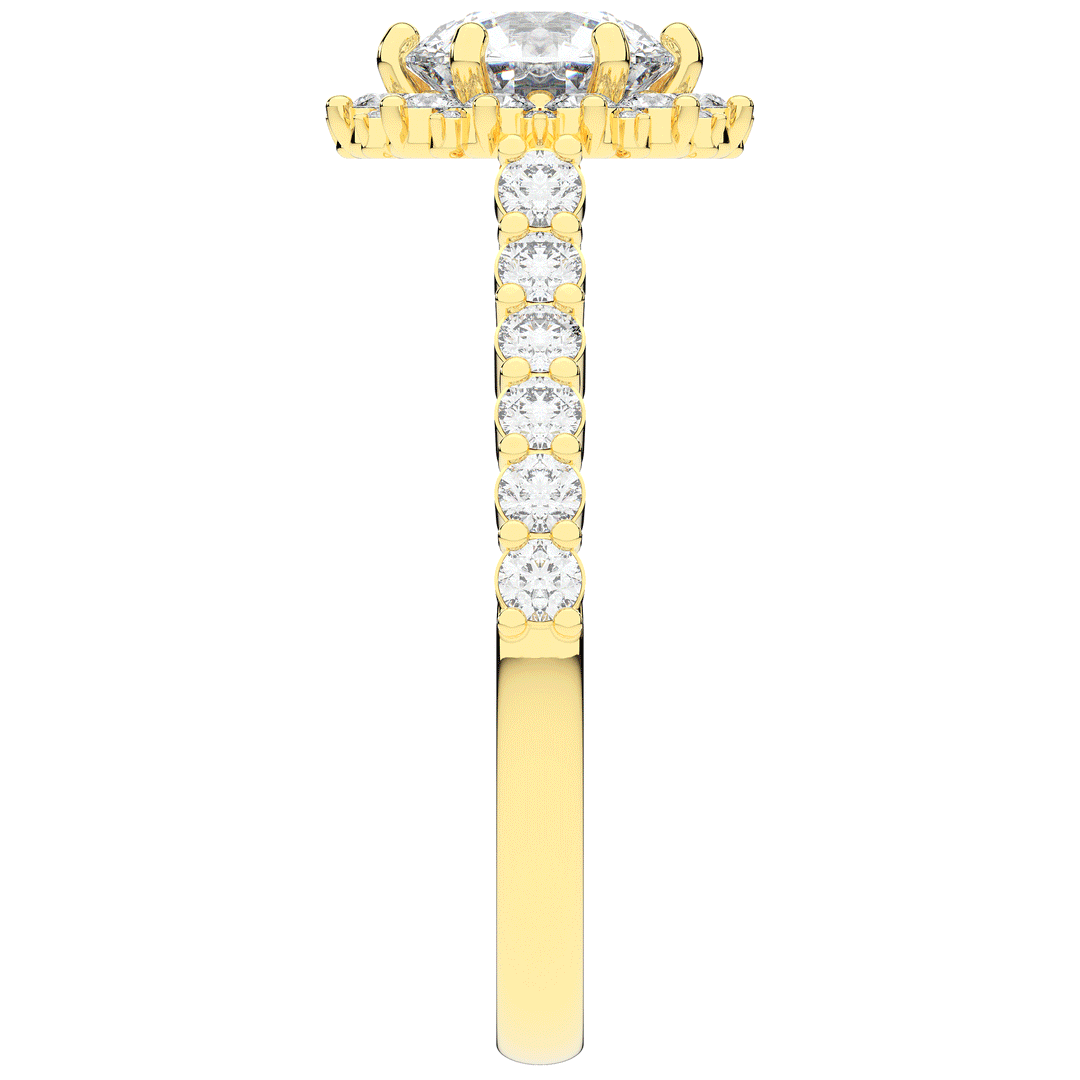 1.60CT.TW ROUND LAB DIAMOND HALO ENGAGEMENT RING - Nazarelle