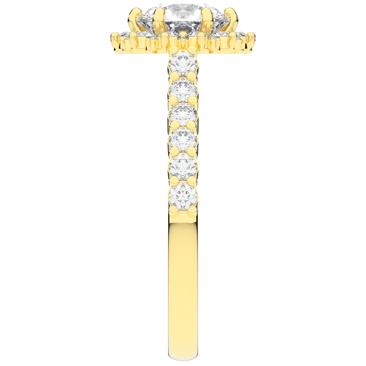 1.60CT.TW ROUND LAB DIAMOND HALO ENGAGEMENT RING - Nazarelle