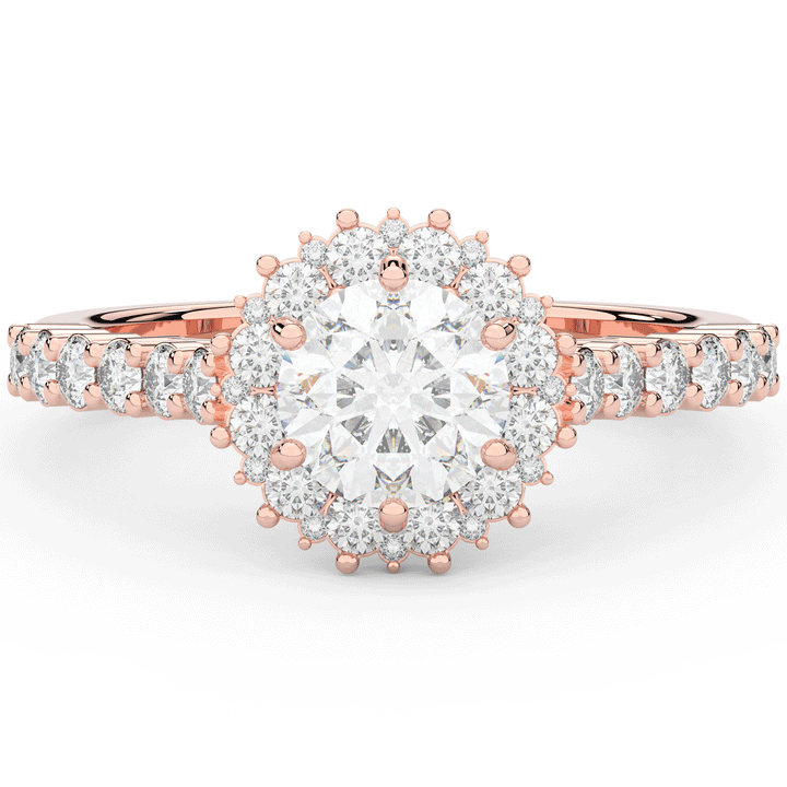 1.60CT.TW ROUND LAB DIAMOND HALO ENGAGEMENT RING - Nazarelle