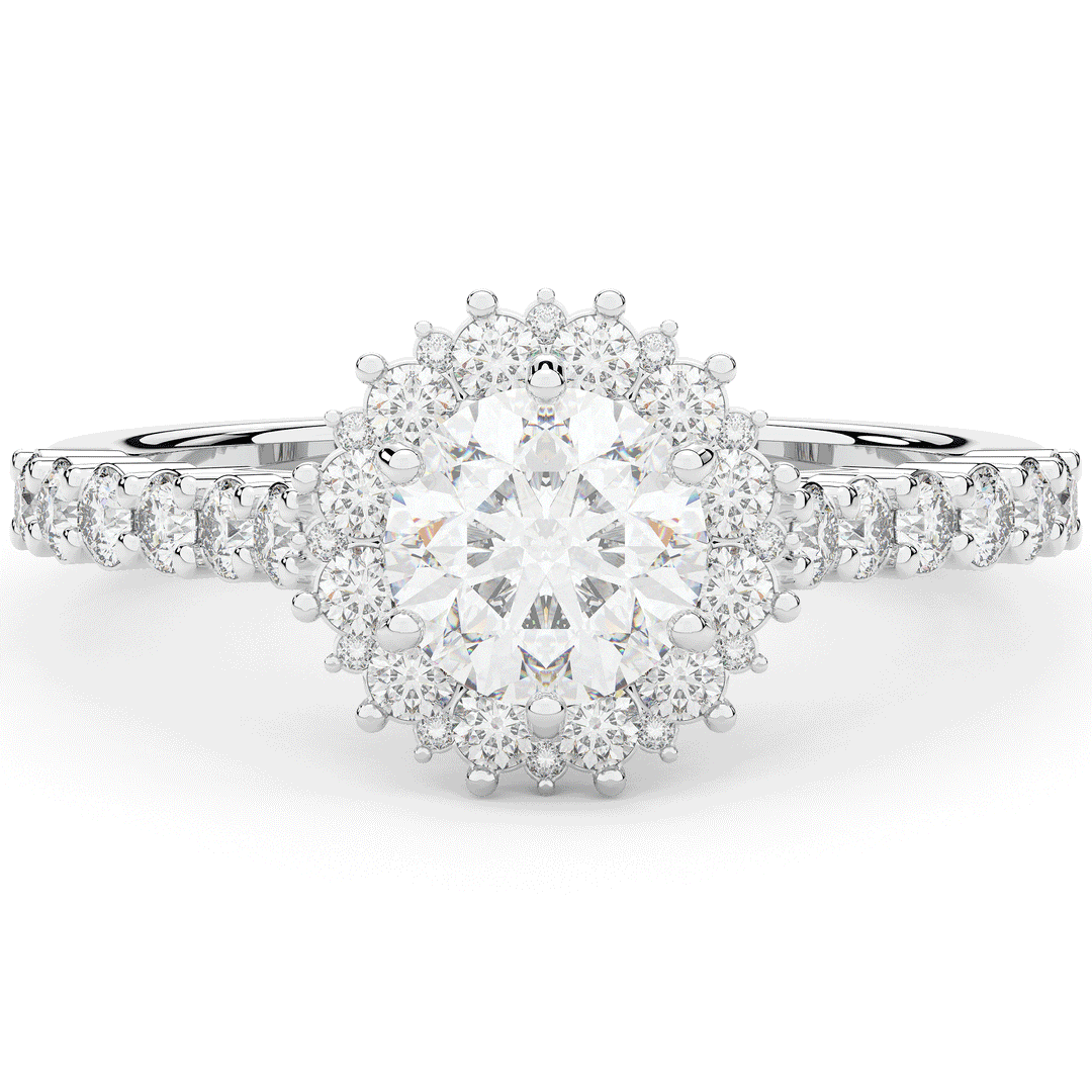 1.60CT.TW ROUND LAB DIAMOND HALO ENGAGEMENT RING - Nazarelle