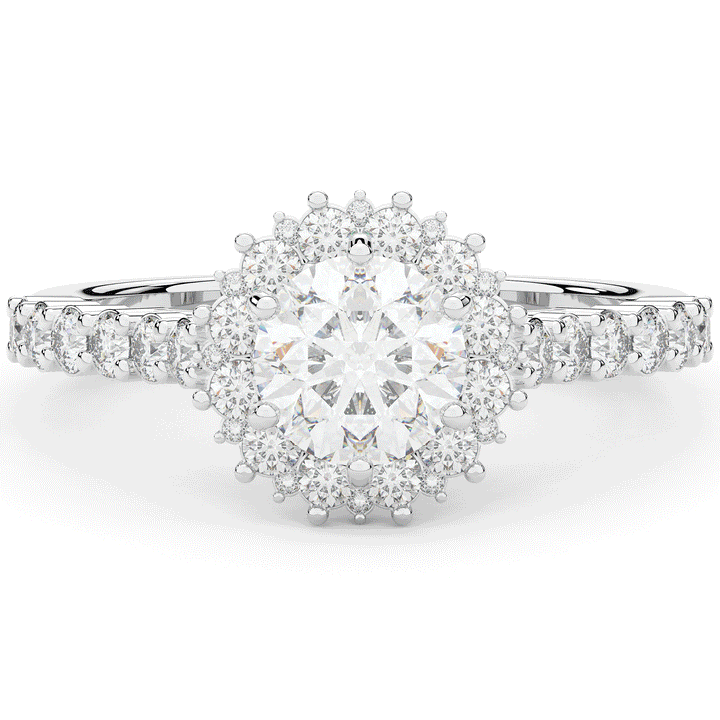 1.60CT.TW ROUND LAB DIAMOND HALO ENGAGEMENT RING - Nazarelle