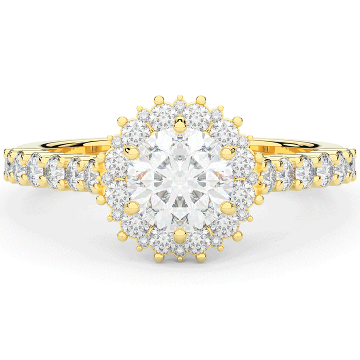 1.60CT.TW ROUND LAB DIAMOND HALO ENGAGEMENT RING - Nazarelle