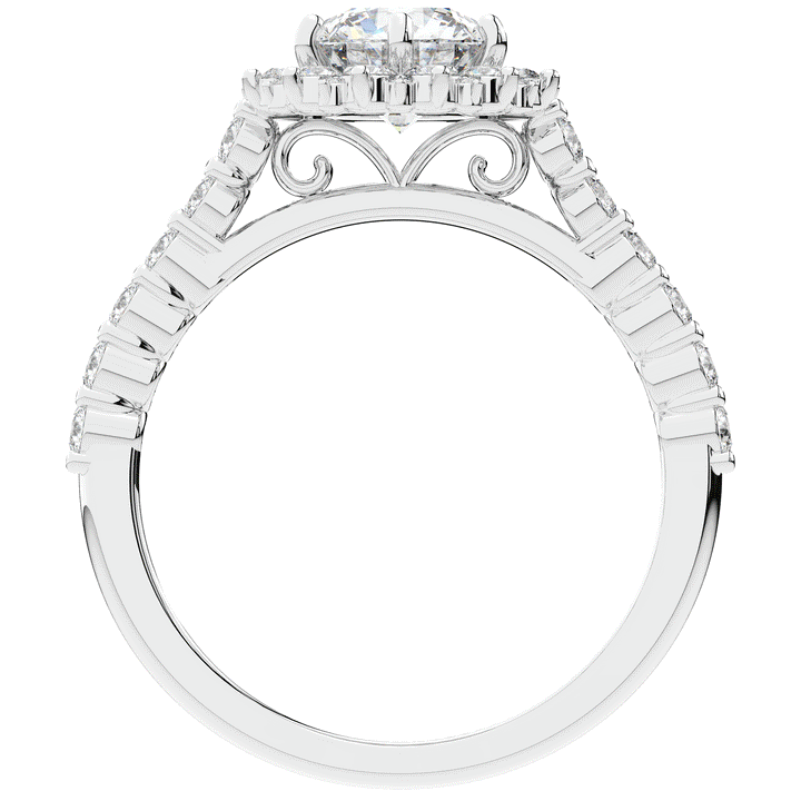1.60CT.TW ROUND LAB DIAMOND HALO ENGAGEMENT RING - Nazarelle