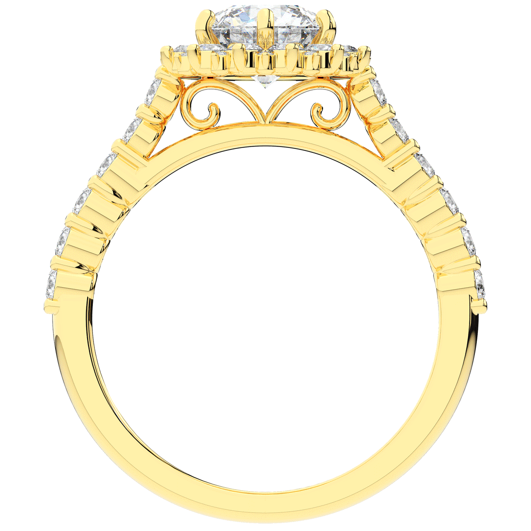 1.60CT.TW ROUND LAB DIAMOND HALO ENGAGEMENT RING - Nazarelle