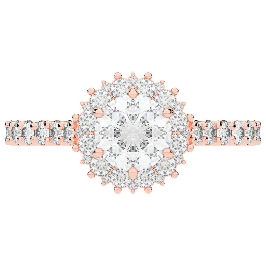 1.60CT.TW ROUND LAB DIAMOND HALO ENGAGEMENT RING - Nazarelle