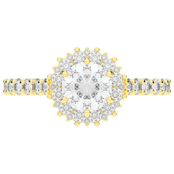 1.60CT.TW ROUND LAB DIAMOND HALO ENGAGEMENT RING - Nazarelle
