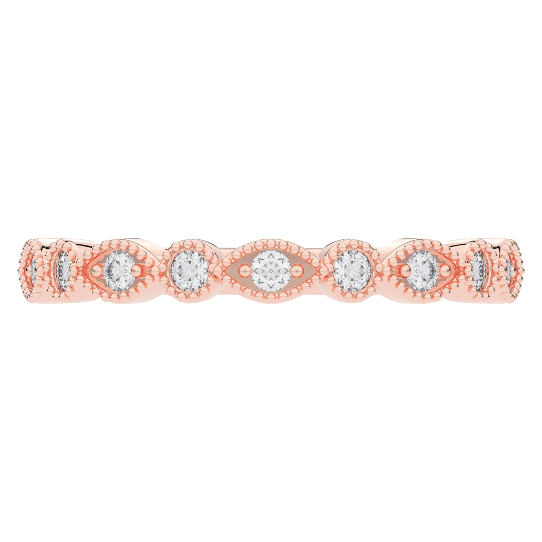 0.15CT.TW ROUND LAB DIAMOND WEDDING BAND - Nazarelle