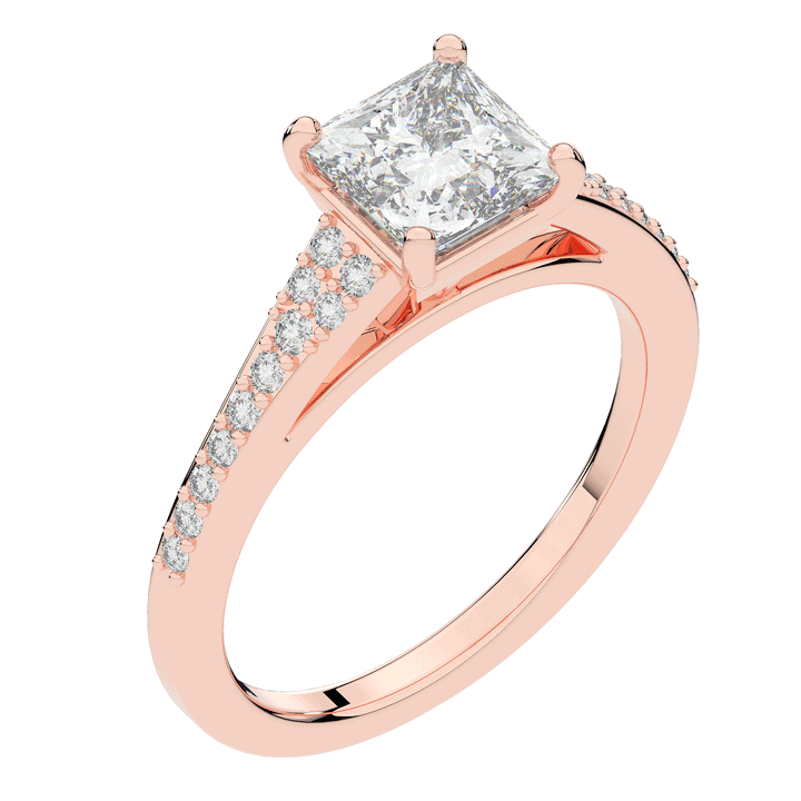 1.40CT.TW PRINCESS LAB DIAMOND SOLITAIRE ENGAGEMENT RING - Nazarelle