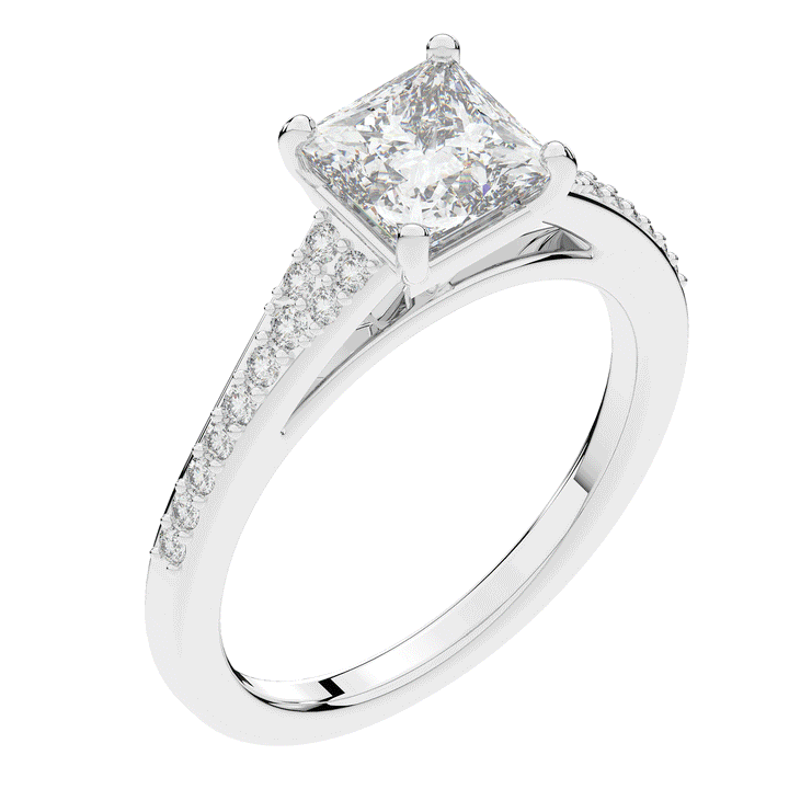 1.40CT.TW PRINCESS LAB DIAMOND SOLITAIRE ENGAGEMENT RING - Nazarelle