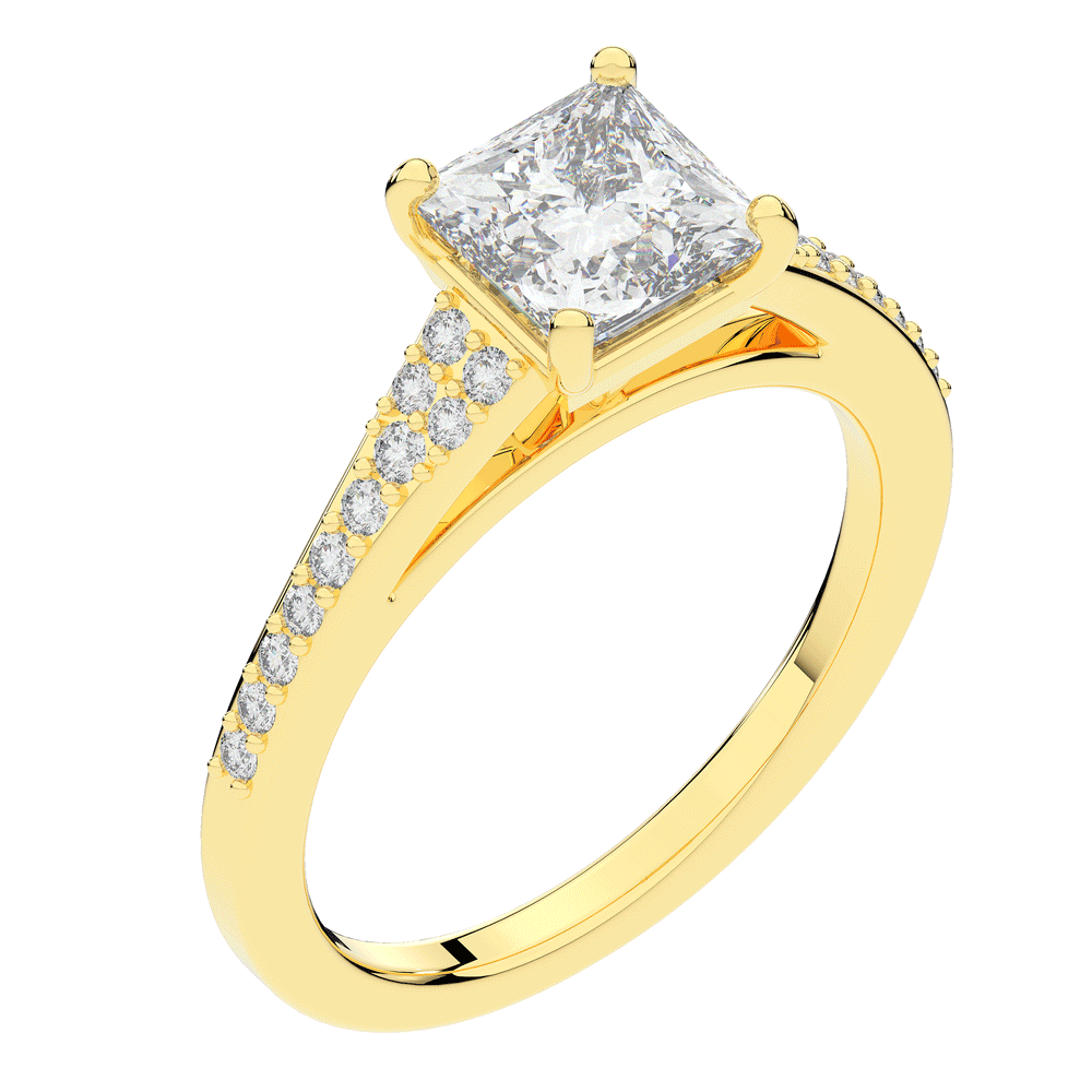 1.40CT.TW PRINCESS LAB DIAMOND SOLITAIRE ENGAGEMENT RING - Nazarelle