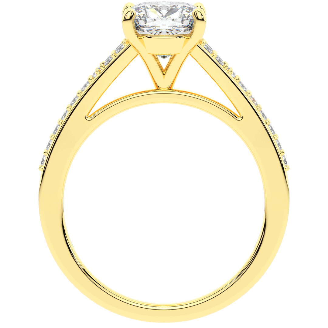 1.65CT.TW CUSHION LAB DIAMOND SOLITAIRE ENGAGEMENT RING - Nazarelle