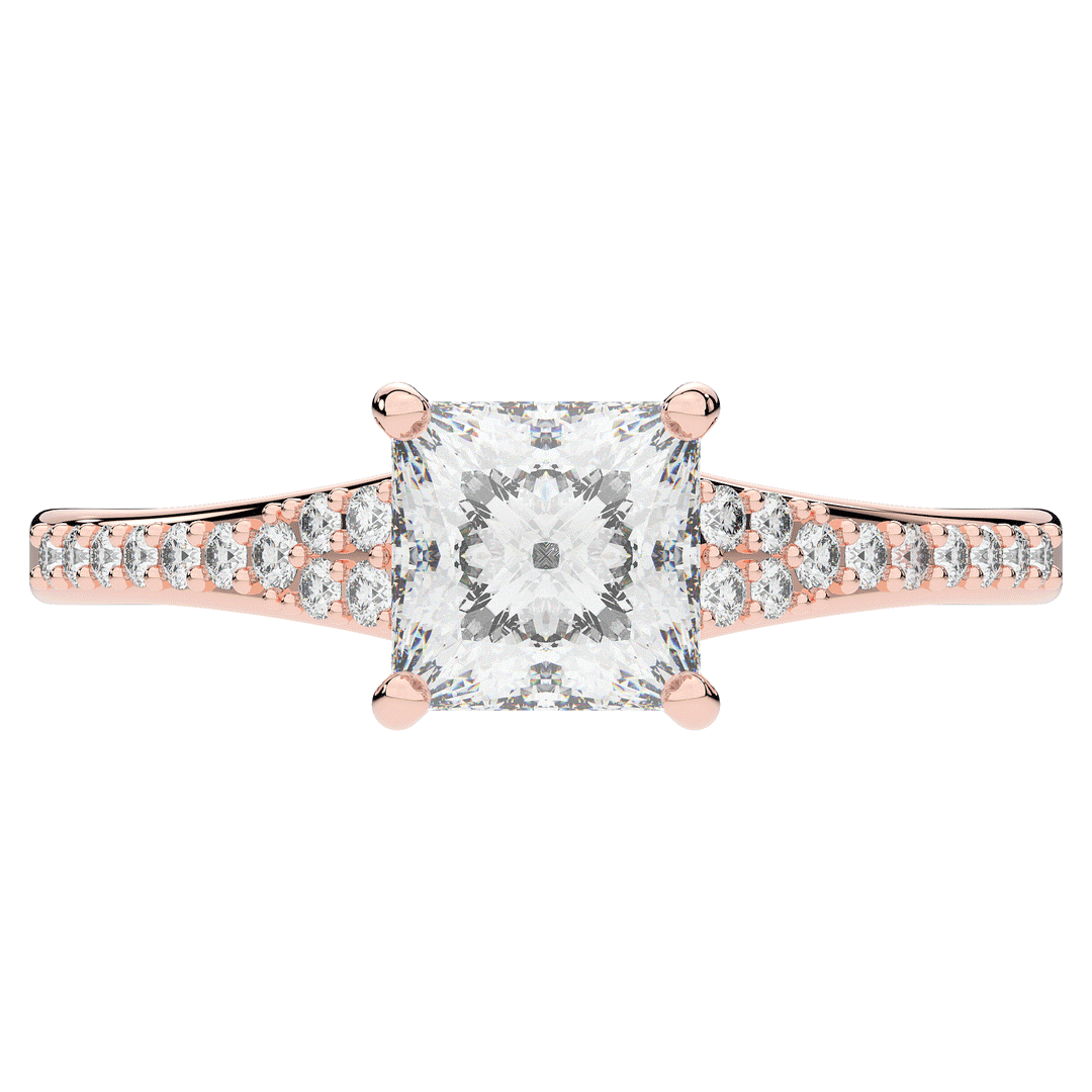 1.40CT.TW PRINCESS LAB DIAMOND SOLITAIRE ENGAGEMENT RING - Nazarelle