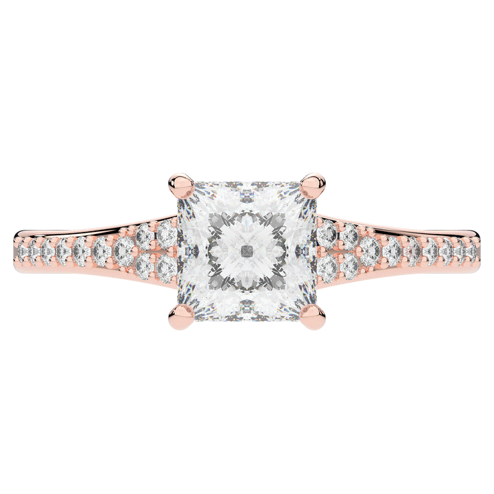 1.40CT.TW PRINCESS LAB DIAMOND SOLITAIRE ENGAGEMENT RING - Nazarelle