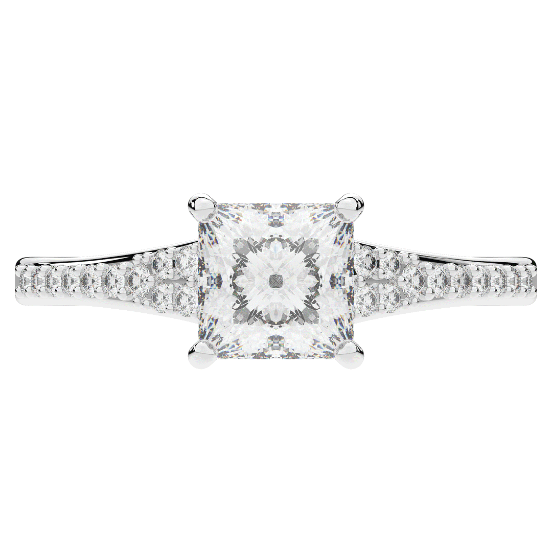 1.40CT.TW PRINCESS LAB DIAMOND SOLITAIRE ENGAGEMENT RING - Nazarelle