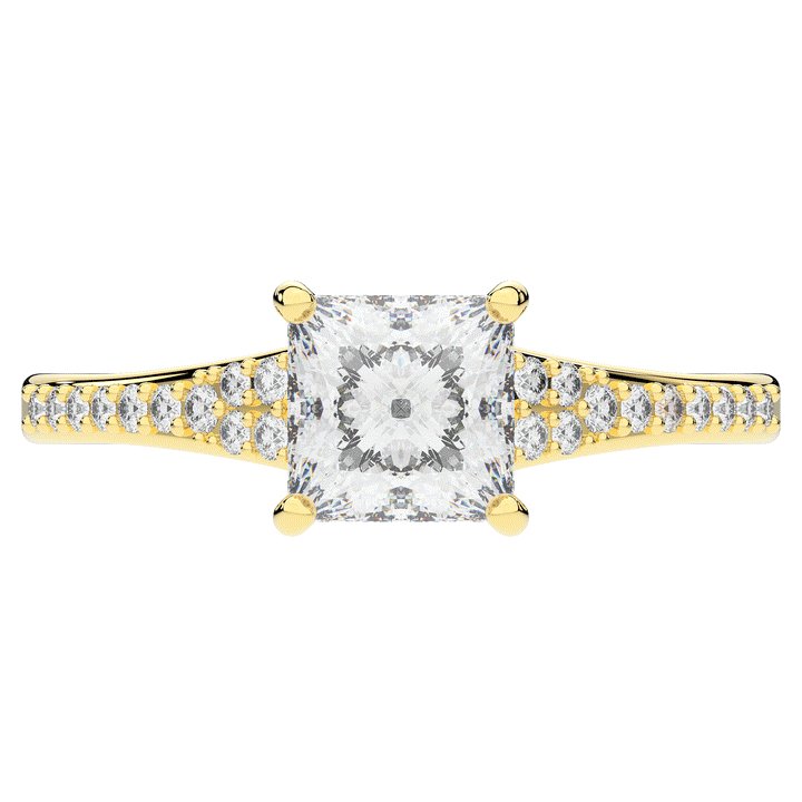 1.40CT.TW PRINCESS LAB DIAMOND SOLITAIRE ENGAGEMENT RING - Nazarelle