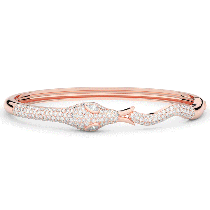 2.00CT.TW ROUND AND PEAR LAB DIAMOND SNAKE BANGLE - Nazarelle