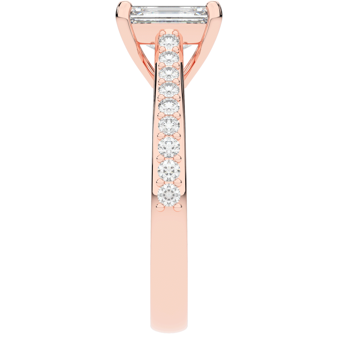 1.25CT.TW EMERALD CUT LAB DIAMOND SOLITAIRE ENGAGEMENT RING - Nazarelle