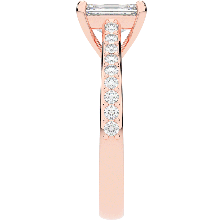 1.25CT.TW EMERALD CUT LAB DIAMOND SOLITAIRE ENGAGEMENT RING - Nazarelle
