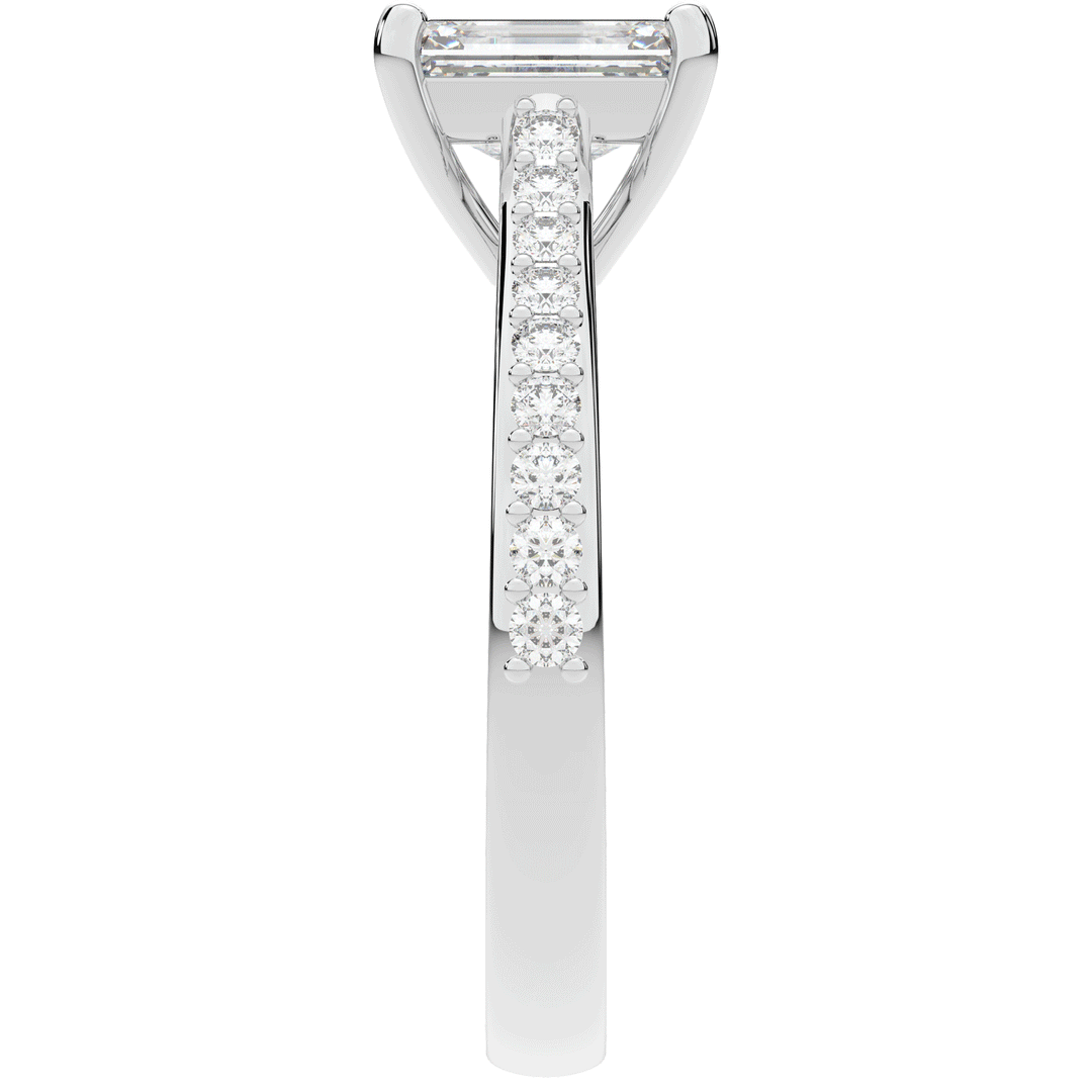 1.25CT.TW EMERALD CUT LAB DIAMOND SOLITAIRE ENGAGEMENT RING - Nazarelle