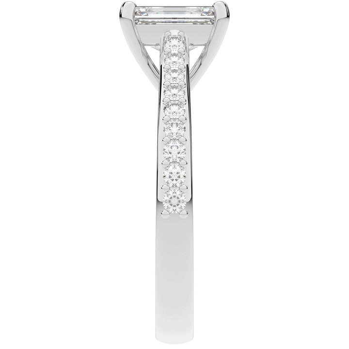 1.25CT.TW EMERALD CUT LAB DIAMOND SOLITAIRE ENGAGEMENT RING - Nazarelle