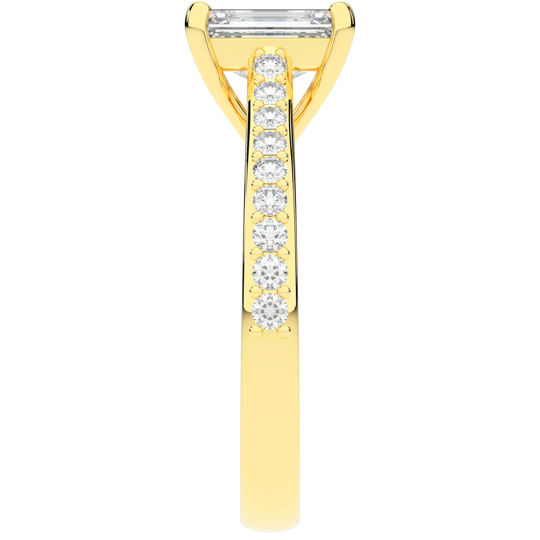 1.25CT.TW EMERALD CUT LAB DIAMOND SOLITAIRE ENGAGEMENT RING - Nazarelle
