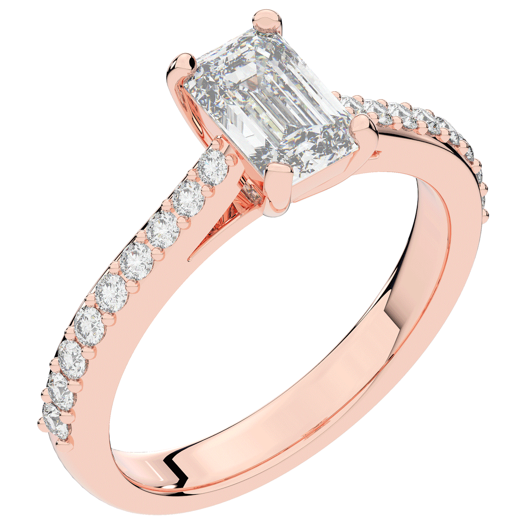 1.25CT.TW EMERALD CUT LAB DIAMOND SOLITAIRE ENGAGEMENT RING - Nazarelle