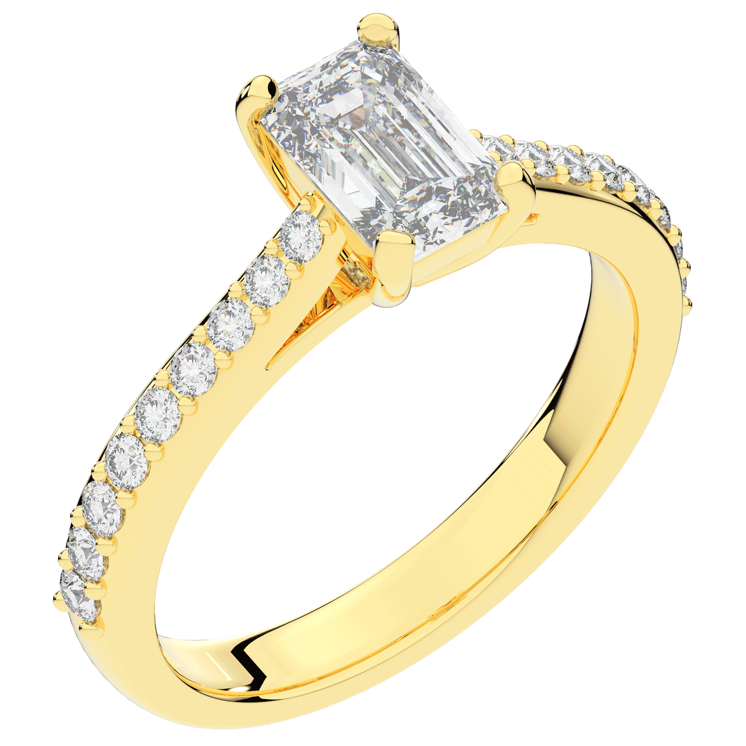 1.25CT.TW EMERALD CUT LAB DIAMOND SOLITAIRE ENGAGEMENT RING - Nazarelle