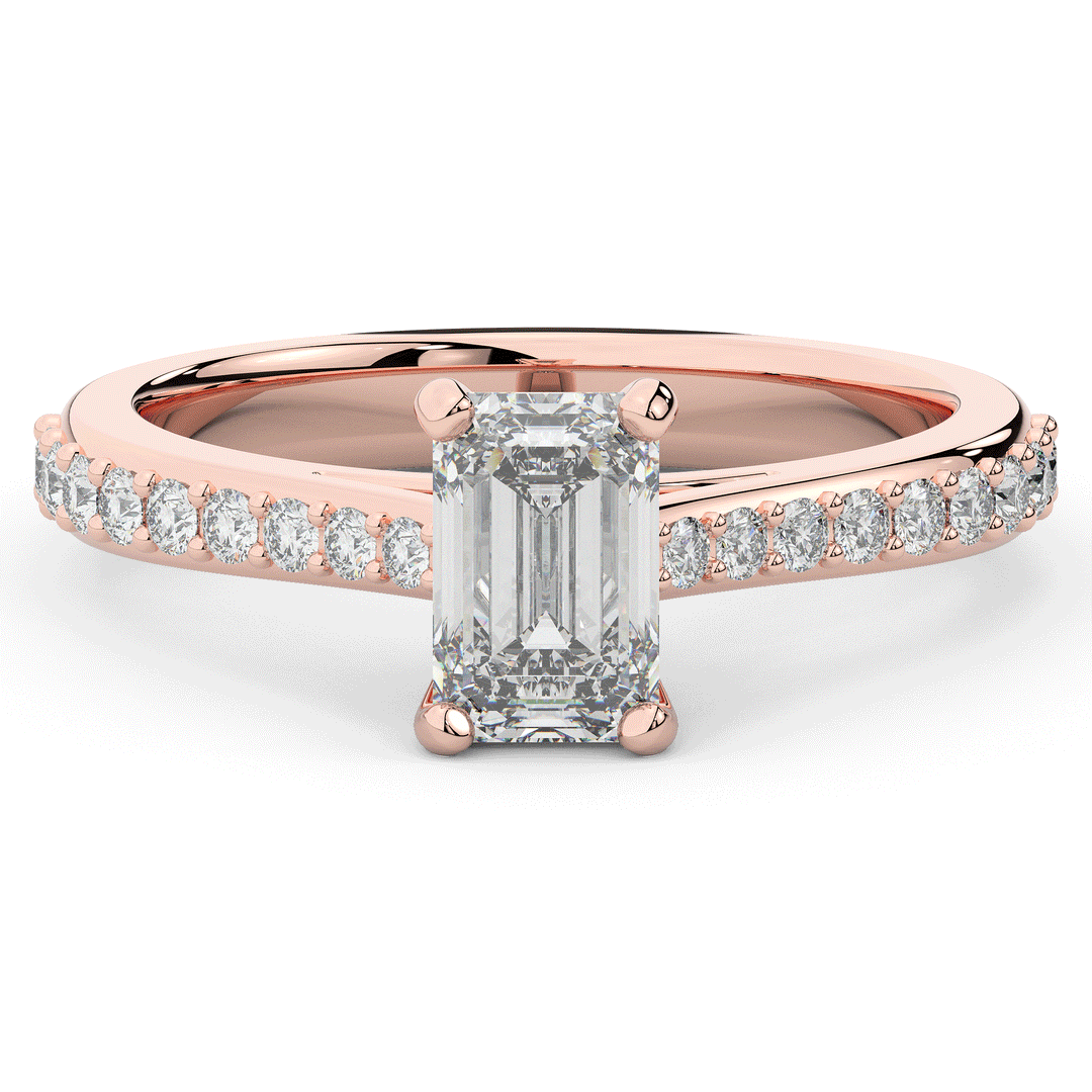 1.25CT.TW EMERALD CUT LAB DIAMOND SOLITAIRE ENGAGEMENT RING - Nazarelle