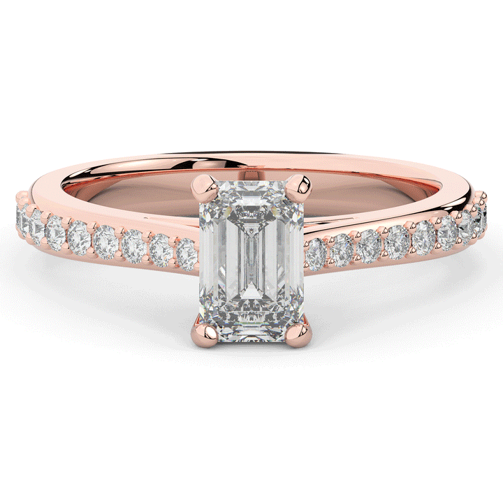 1.25CT.TW EMERALD CUT LAB DIAMOND SOLITAIRE ENGAGEMENT RING - Nazarelle