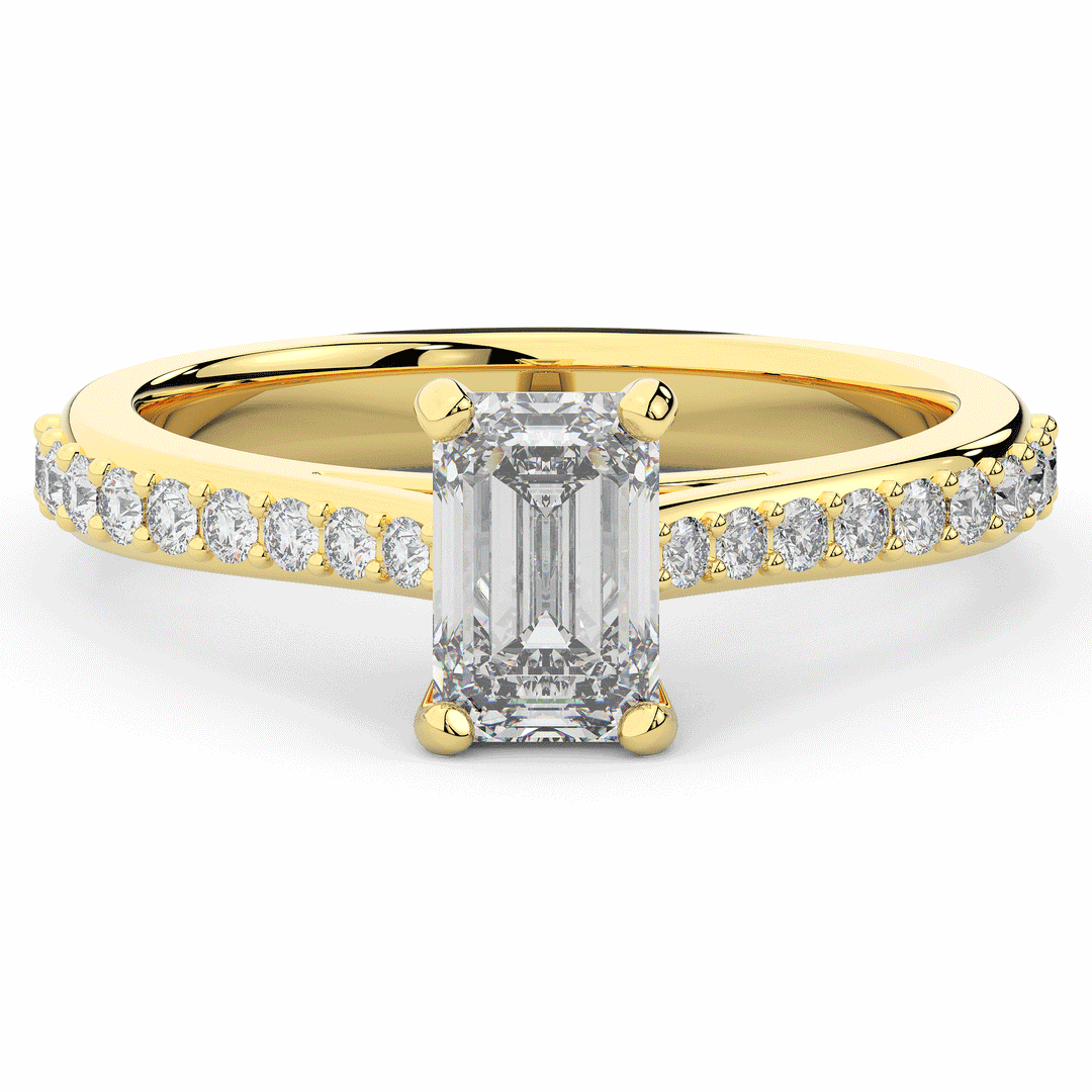 1.25CT.TW EMERALD CUT LAB DIAMOND SOLITAIRE ENGAGEMENT RING - Nazarelle
