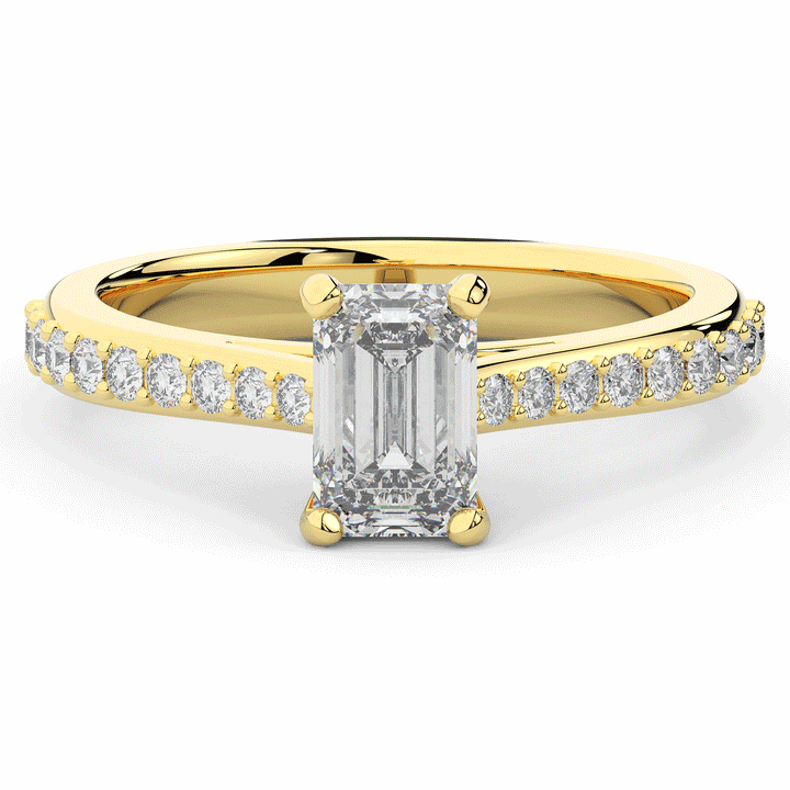 1.25CT.TW EMERALD CUT LAB DIAMOND SOLITAIRE ENGAGEMENT RING - Nazarelle
