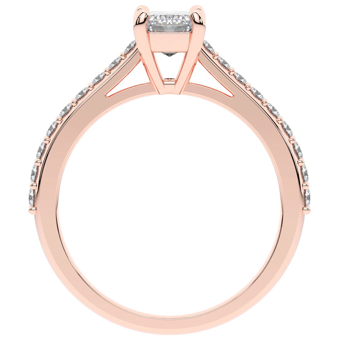 1.25CT.TW EMERALD CUT LAB DIAMOND SOLITAIRE ENGAGEMENT RING - Nazarelle