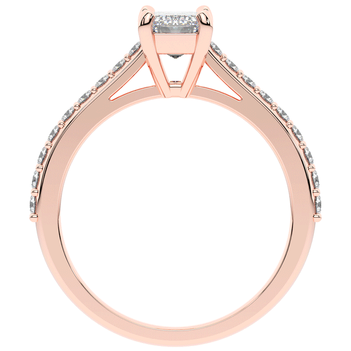 1.25CT.TW EMERALD CUT LAB DIAMOND SOLITAIRE ENGAGEMENT RING - Nazarelle