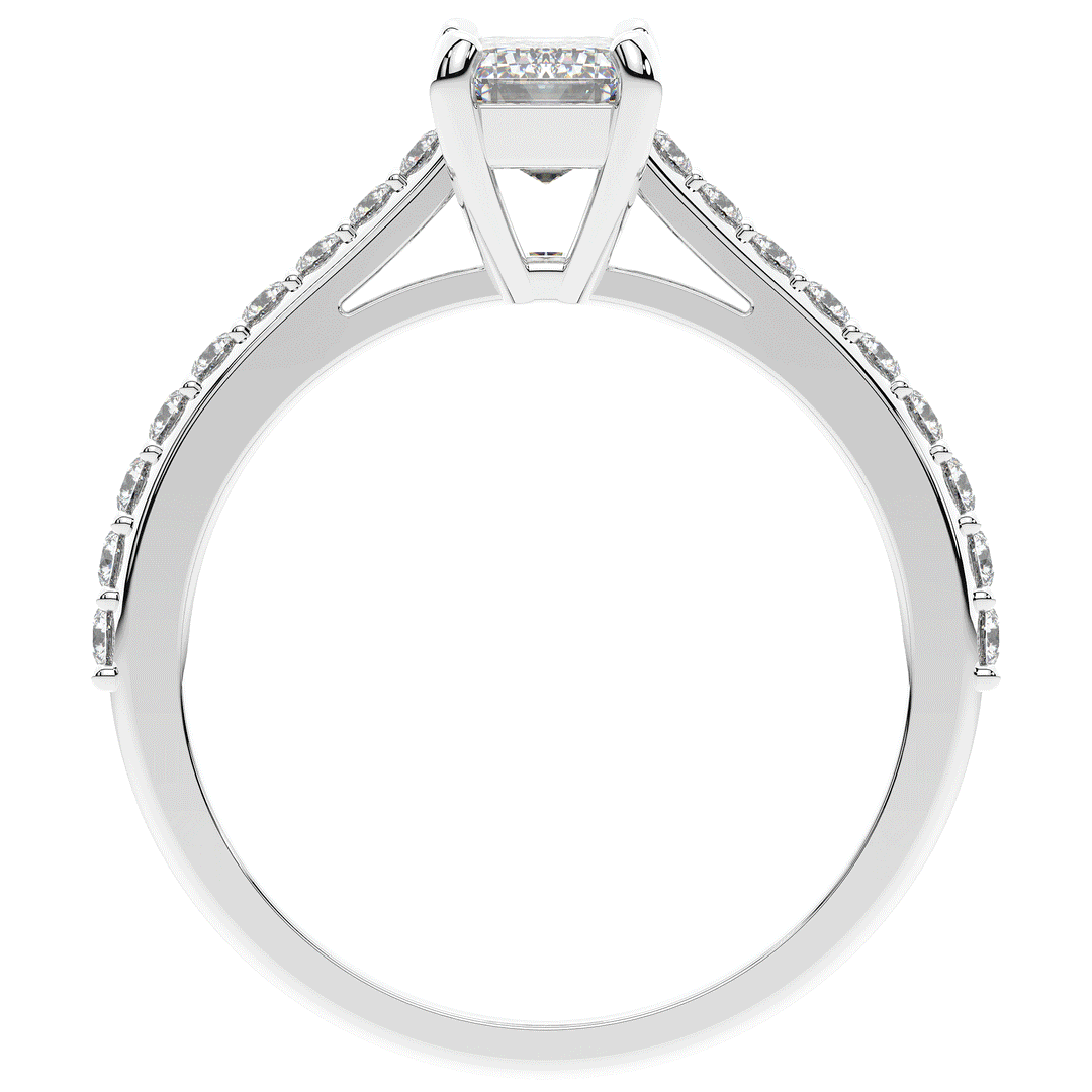 1.25CT.TW EMERALD CUT LAB DIAMOND SOLITAIRE ENGAGEMENT RING - Nazarelle
