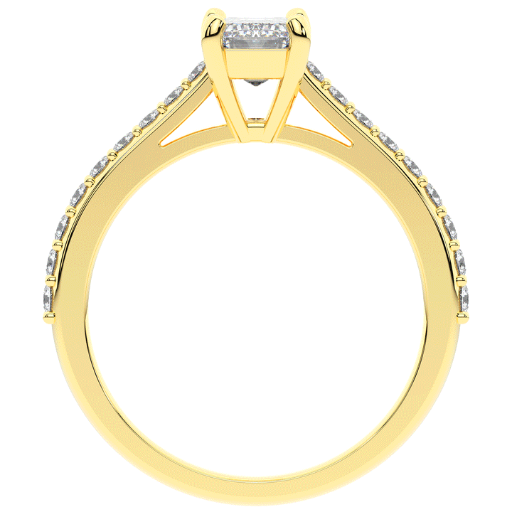 1.25CT.TW EMERALD CUT LAB DIAMOND SOLITAIRE ENGAGEMENT RING - Nazarelle