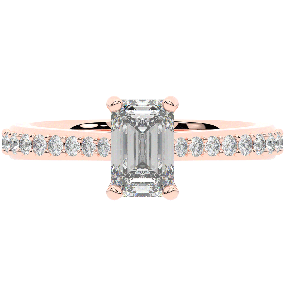 1.25CT.TW EMERALD CUT LAB DIAMOND SOLITAIRE ENGAGEMENT RING - Nazarelle