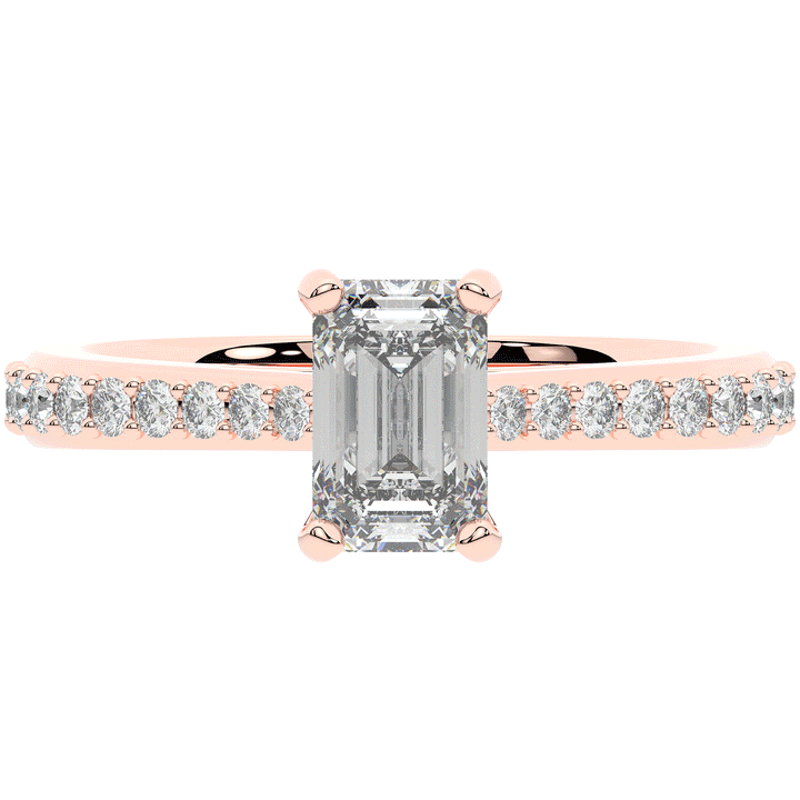 1.25CT.TW EMERALD CUT LAB DIAMOND SOLITAIRE ENGAGEMENT RING - Nazarelle