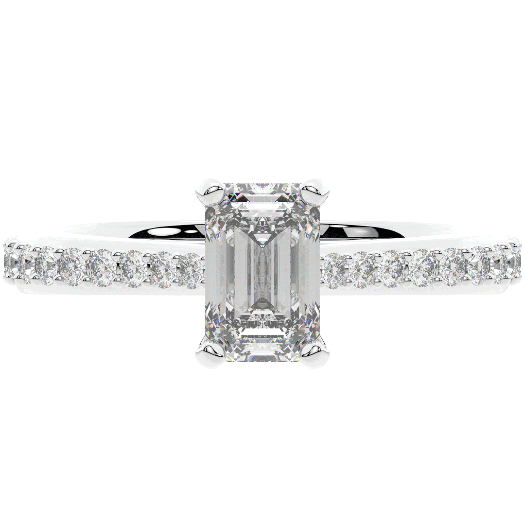 1.25CT.TW EMERALD CUT LAB DIAMOND SOLITAIRE ENGAGEMENT RING - Nazarelle