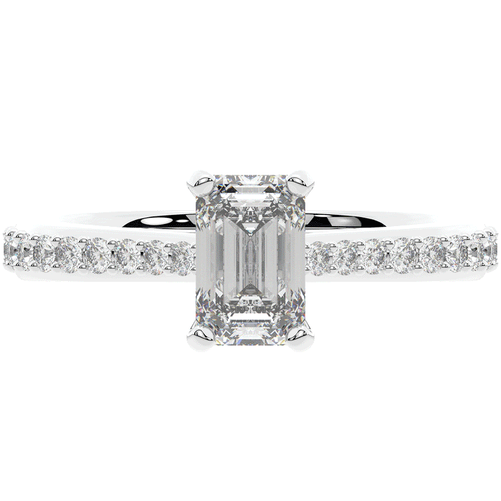 1.25CT.TW EMERALD CUT LAB DIAMOND SOLITAIRE ENGAGEMENT RING - Nazarelle