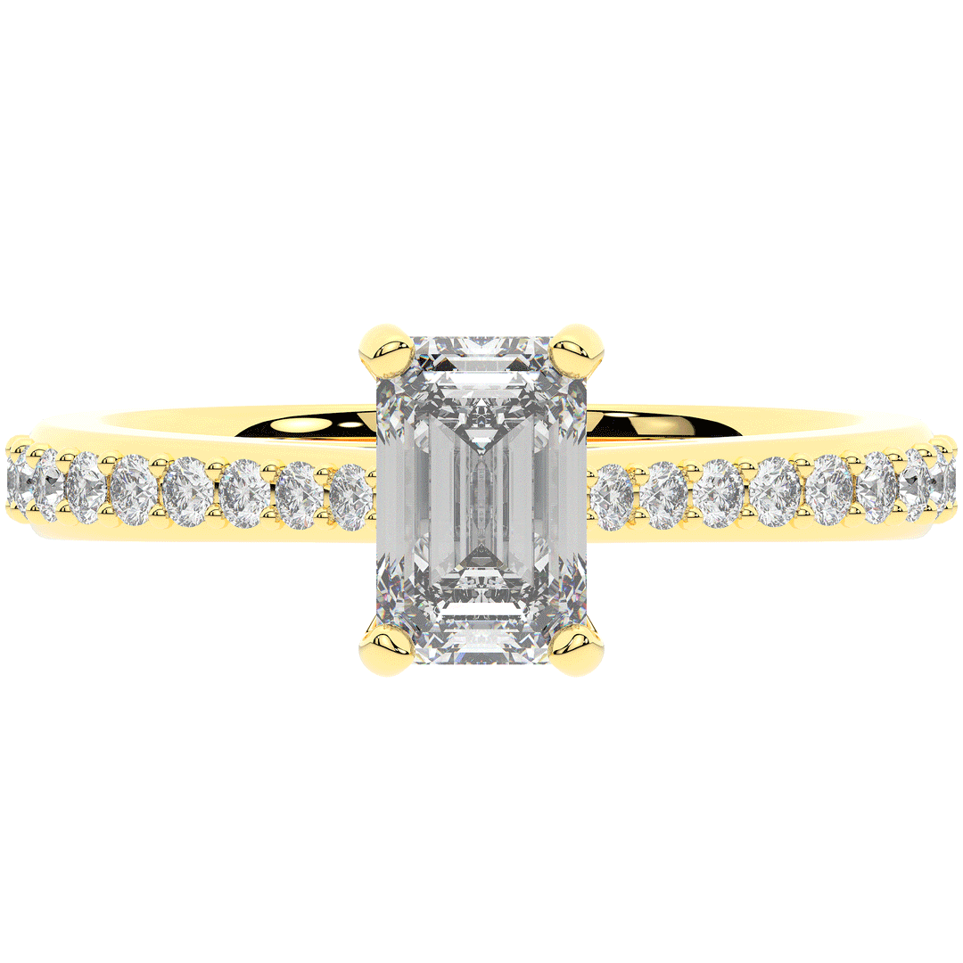 1.25CT.TW EMERALD CUT LAB DIAMOND SOLITAIRE ENGAGEMENT RING - Nazarelle