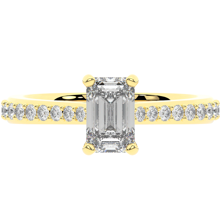 1.25CT.TW EMERALD CUT LAB DIAMOND SOLITAIRE ENGAGEMENT RING - Nazarelle