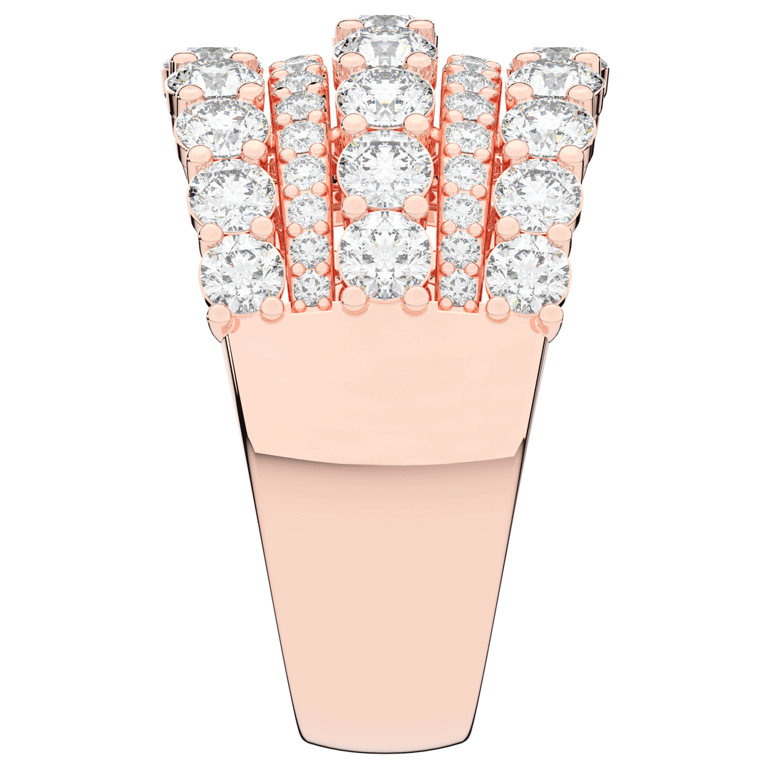 3.10CT.TW FIVE ROW ROUND LAB DIAMOND WEDDING BAND - Nazarelle