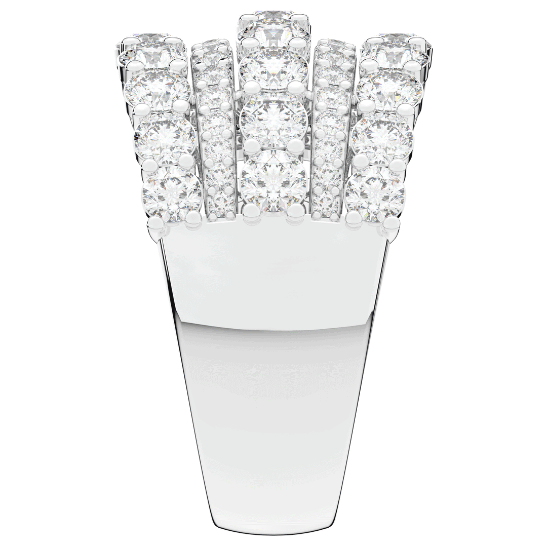 3.10CT.TW FIVE ROW ROUND LAB DIAMOND WEDDING BAND - Nazarelle