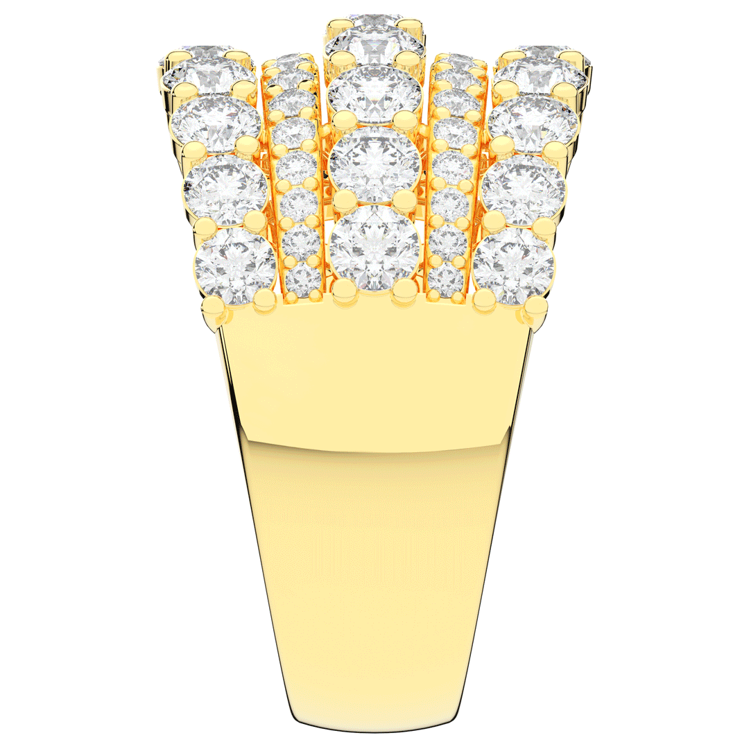 3.10CT.TW FIVE ROW ROUND LAB DIAMOND WEDDING BAND - Nazarelle