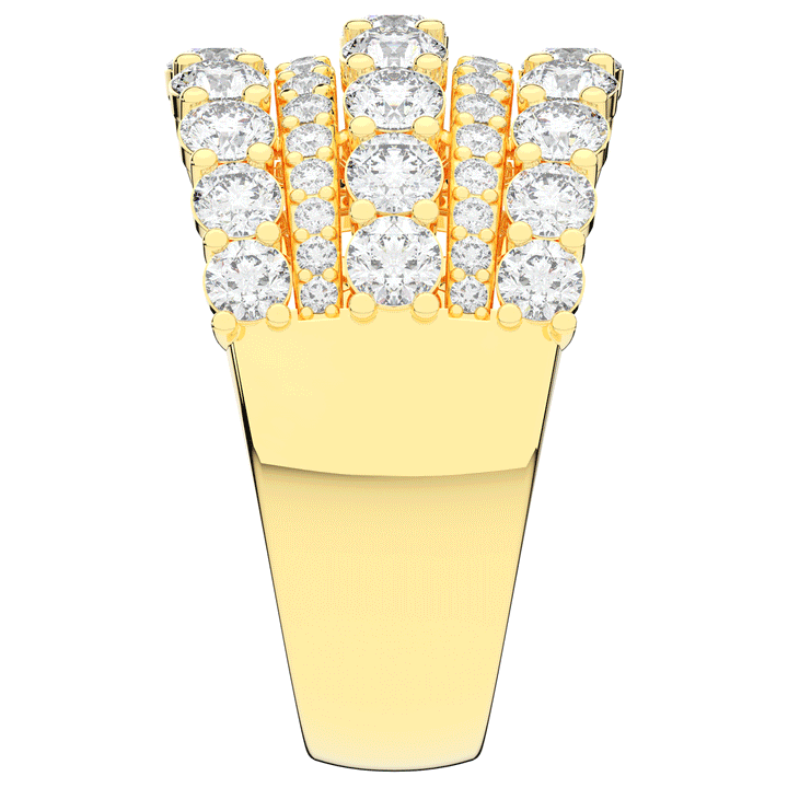 3.10CT.TW FIVE ROW ROUND LAB DIAMOND WEDDING BAND - Nazarelle
